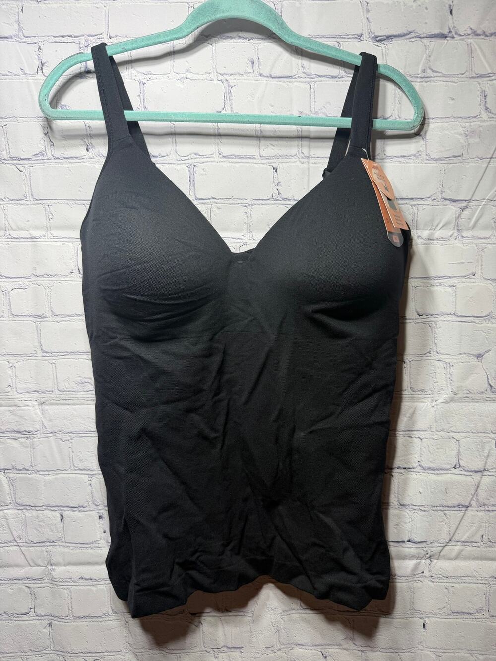 Shapermint Womens Sweetheart Built-In Bra Shaper Cami Black Sz 3XL NWT
